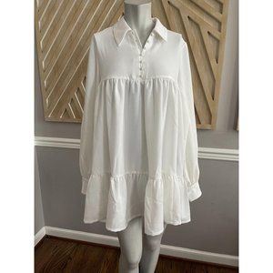 Danielle Bernstein White Babydoll Mini Dress
